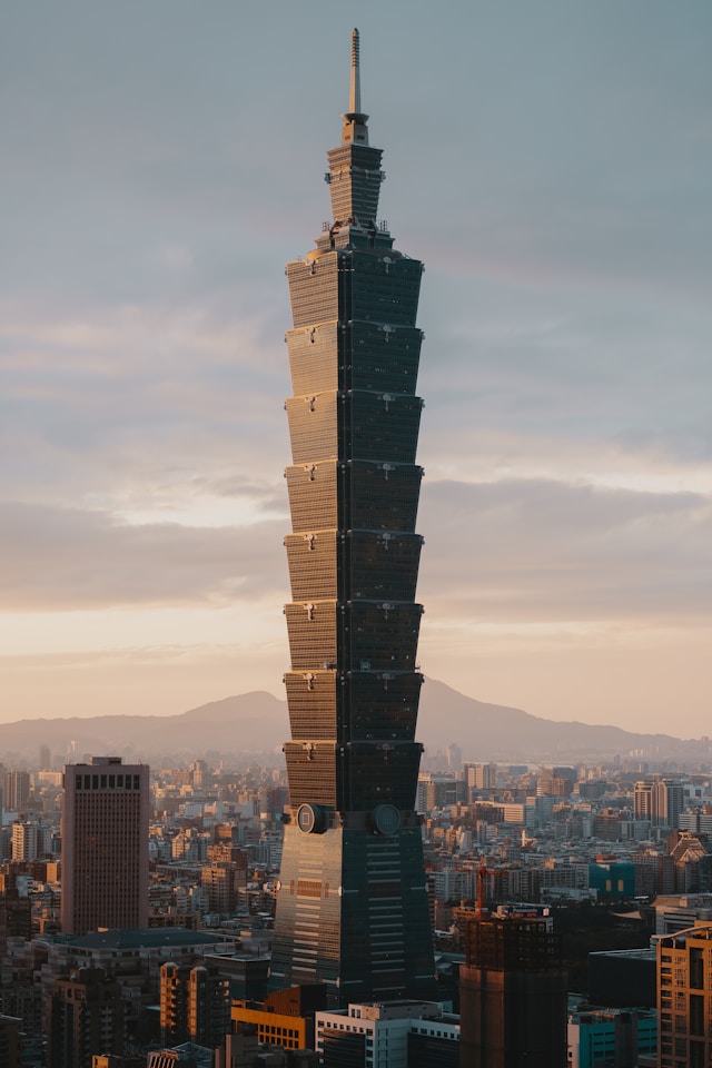 Sunset over Taipei City